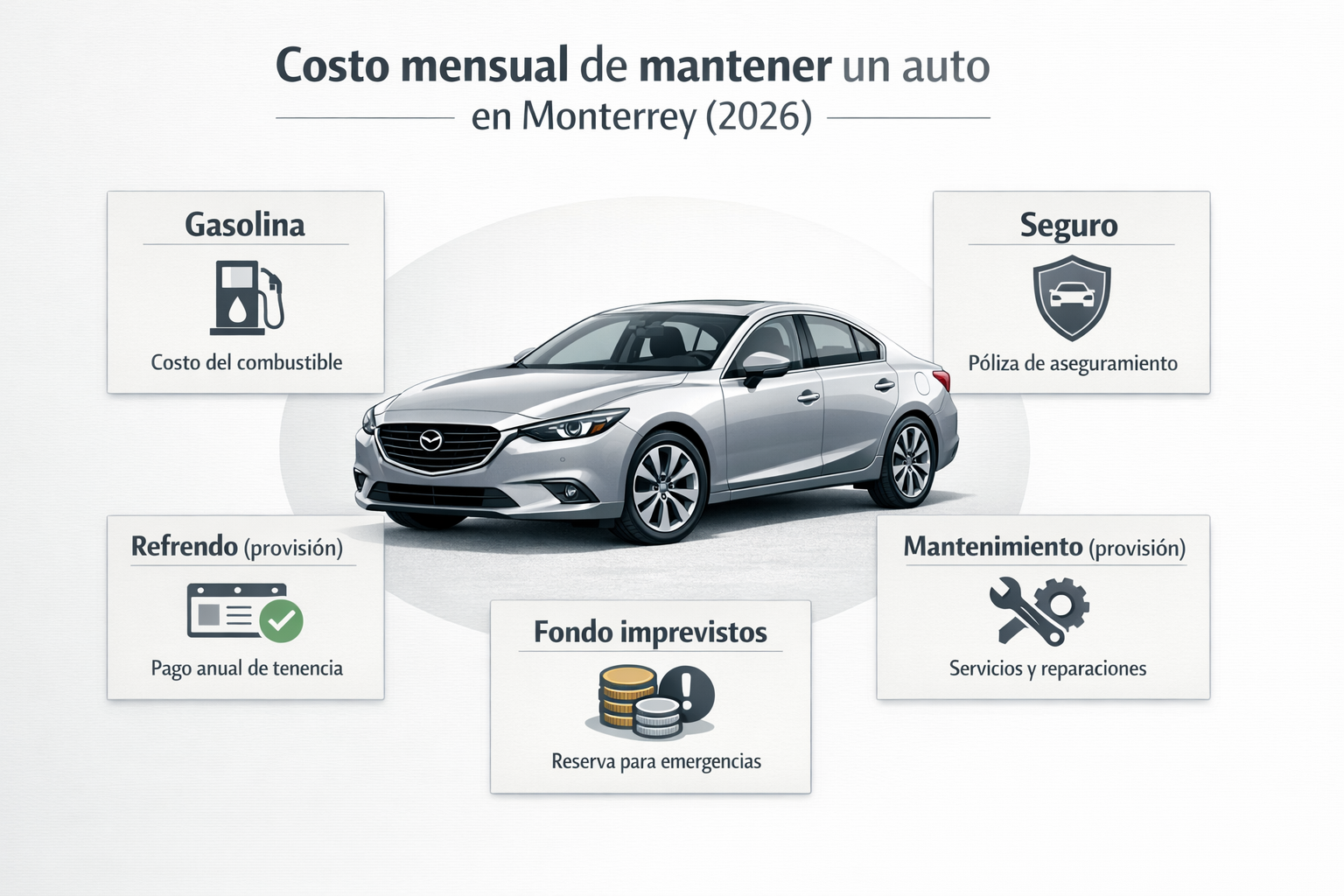 ¿Cuánto cuesta mantener un auto en Monterrey en 2026? Gasolina, seguro y mantenimiento